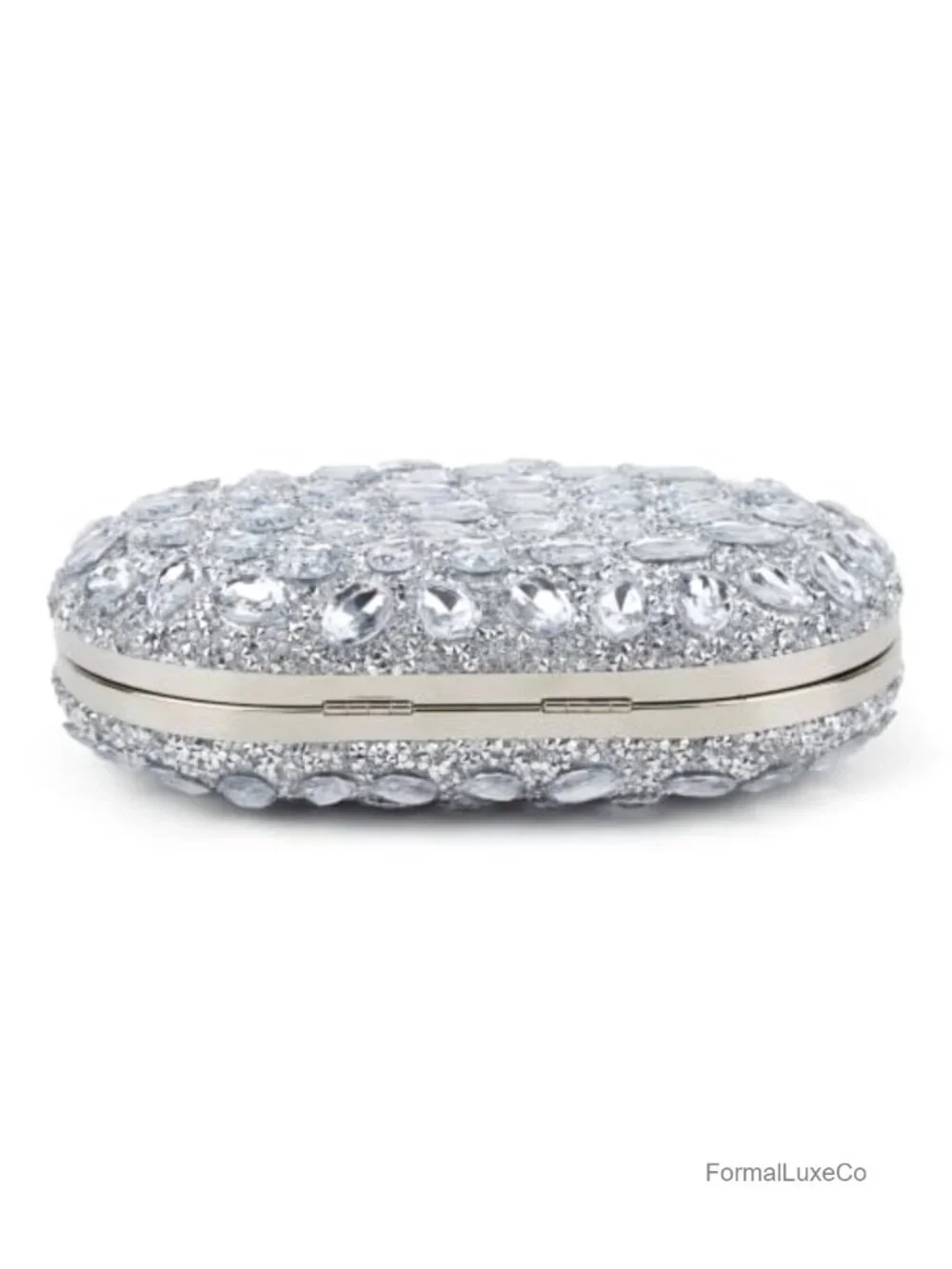 Rhinestone Clutch Purse Double-sided Sparkling Crystal Evening Bag with Pearl